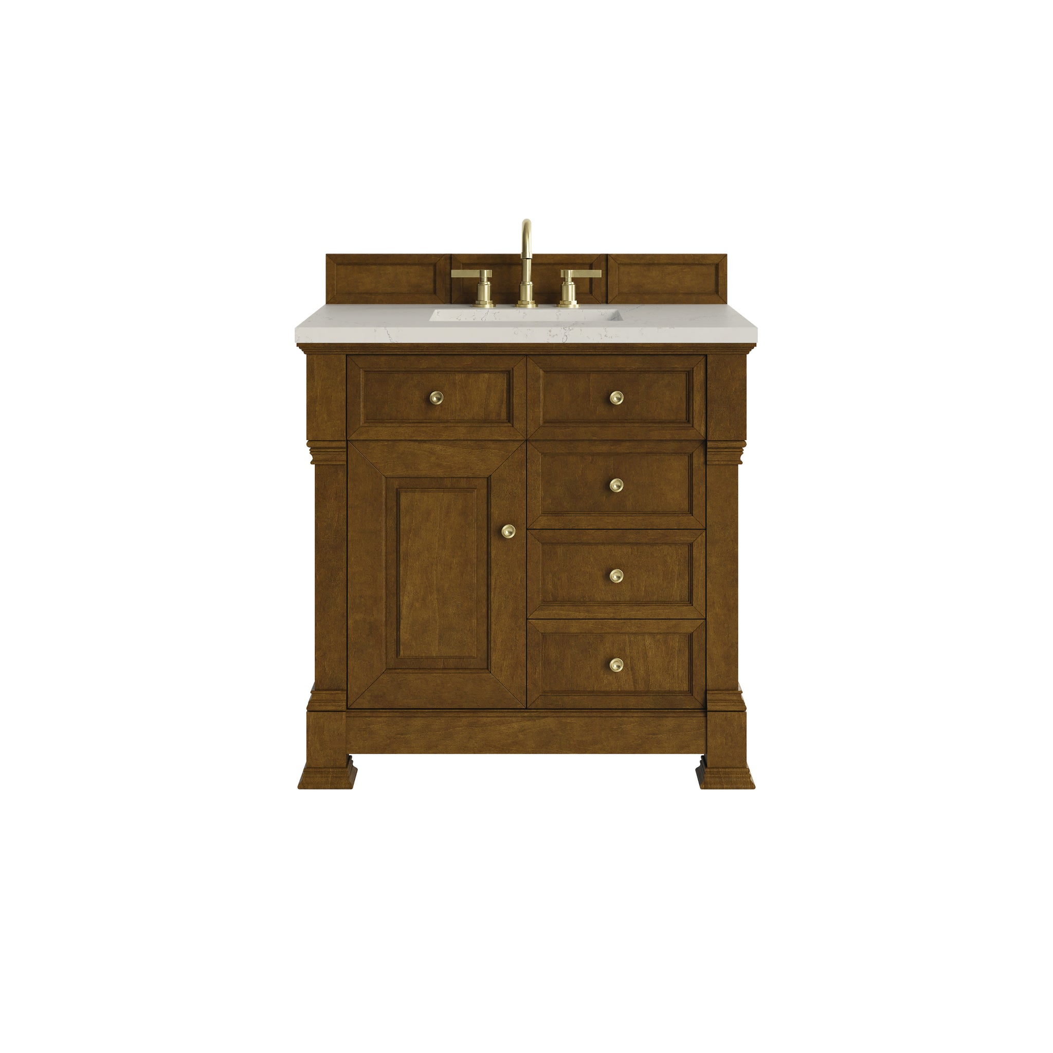 James Martin Brookfield 36" Single Bathroom Vanity, Honey Oak with Siberian countertop