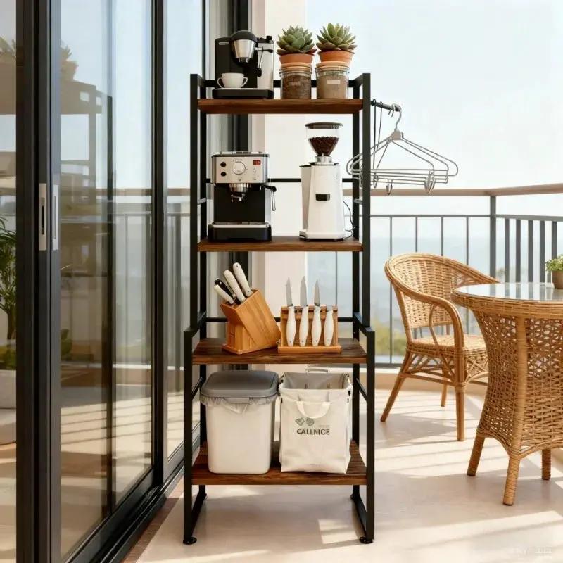 Four-Tier Industrial Style Metal Frame Bookshelf | Vintage Luxury Villa-Style Bookcase Suitable for Living Room, Study or Home Office by House Of Avana