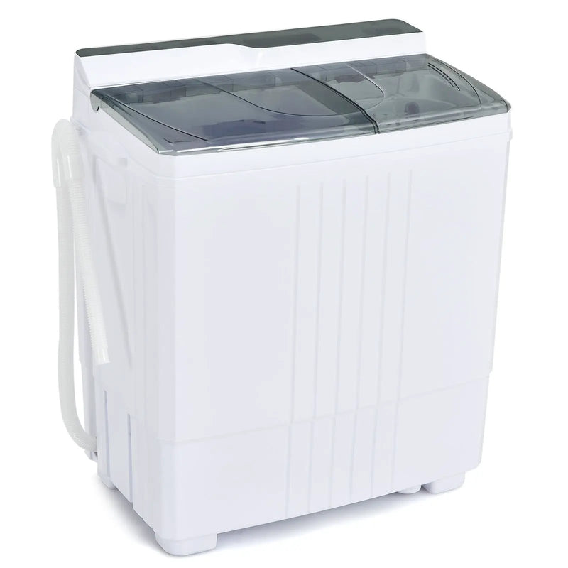 Twin Tub Portable Washing Machine with Timer Control and Drain Pump for Apartment-Gray by DirectDeals