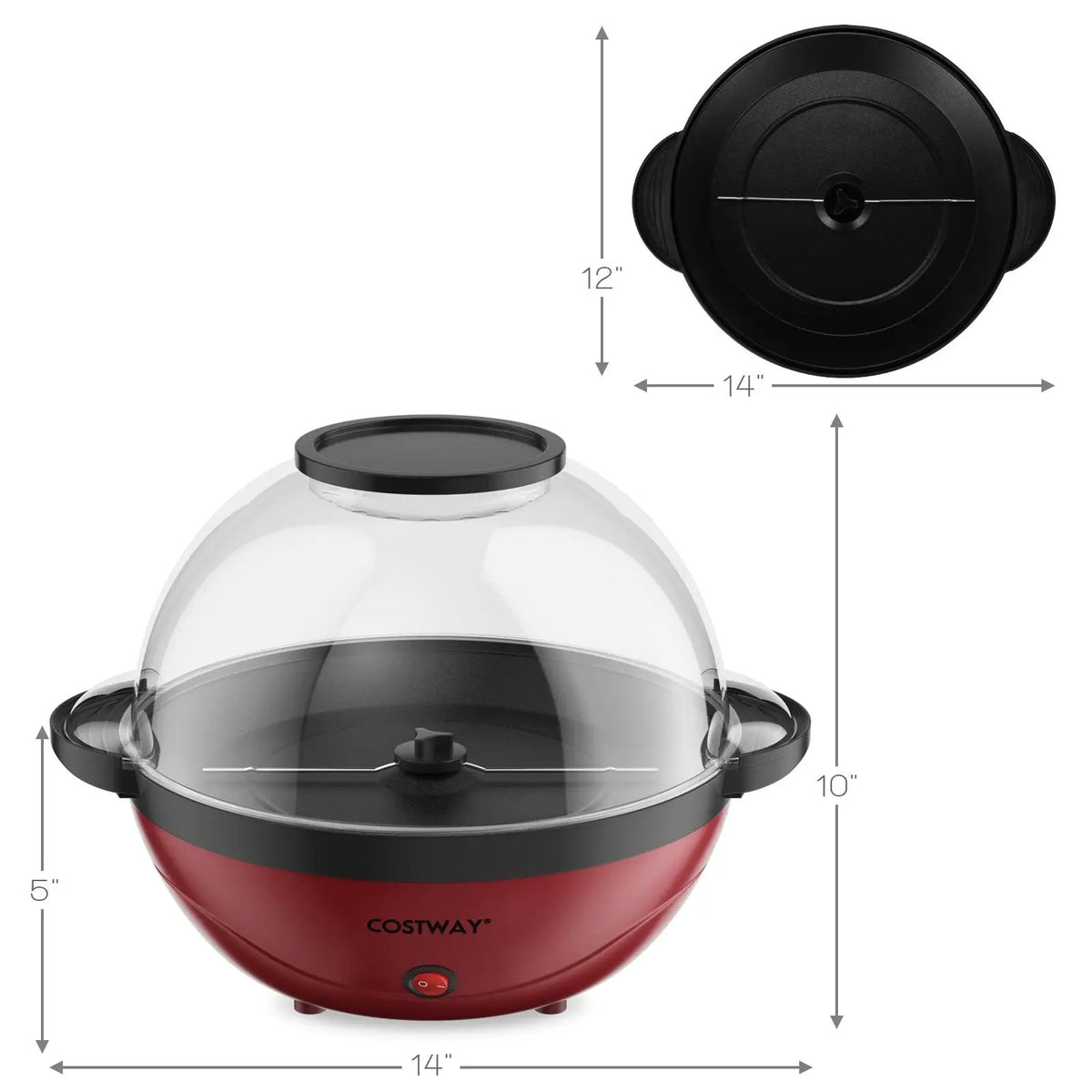 6QT Stirring Popcorn Popper Maker with Nonstick Plate by DirectDeals