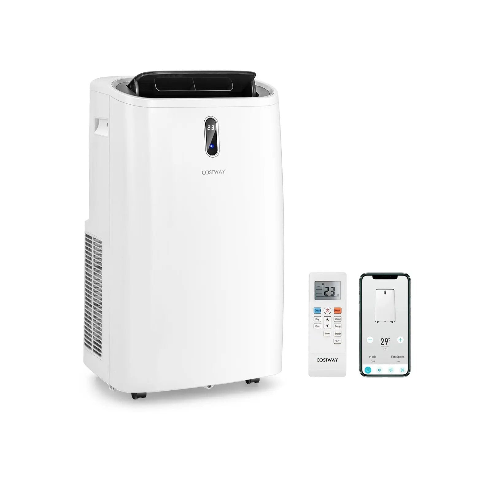 12000 BTU Portable 4-in-1 Air Conditioner with Smart Control-White by DirectDeals