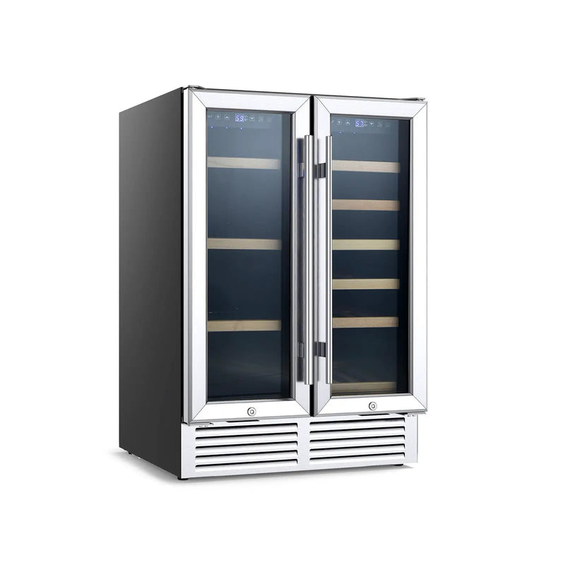 24 Inch Dual Zone Wine and Beverage Cooler-Silver by DirectDeals