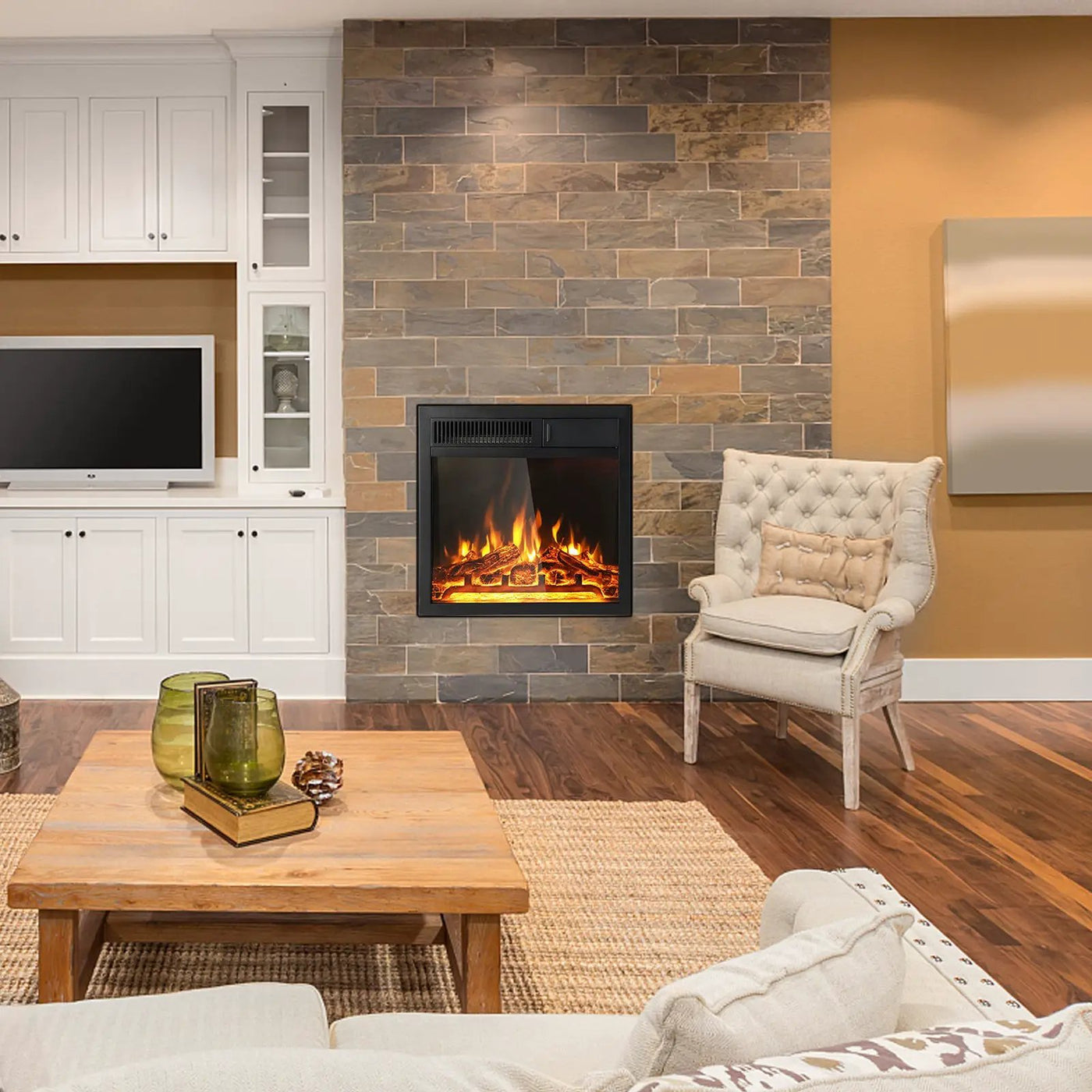 18/22.5 Inch Electric Fireplace Insert with 7 by DirectDeals