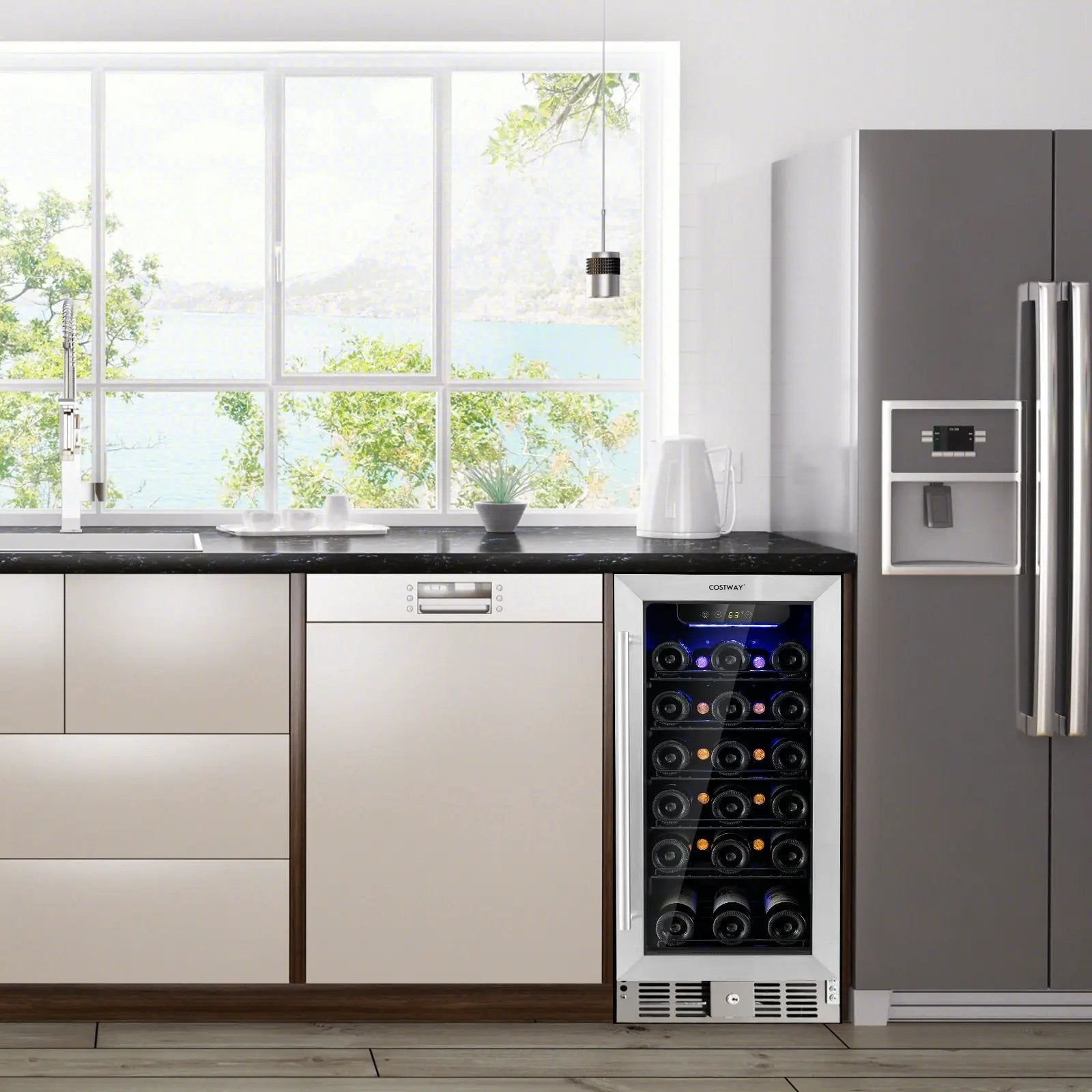 15 Inch 30-Bottle Wine Cooler with Temperature Memory by DirectDeals