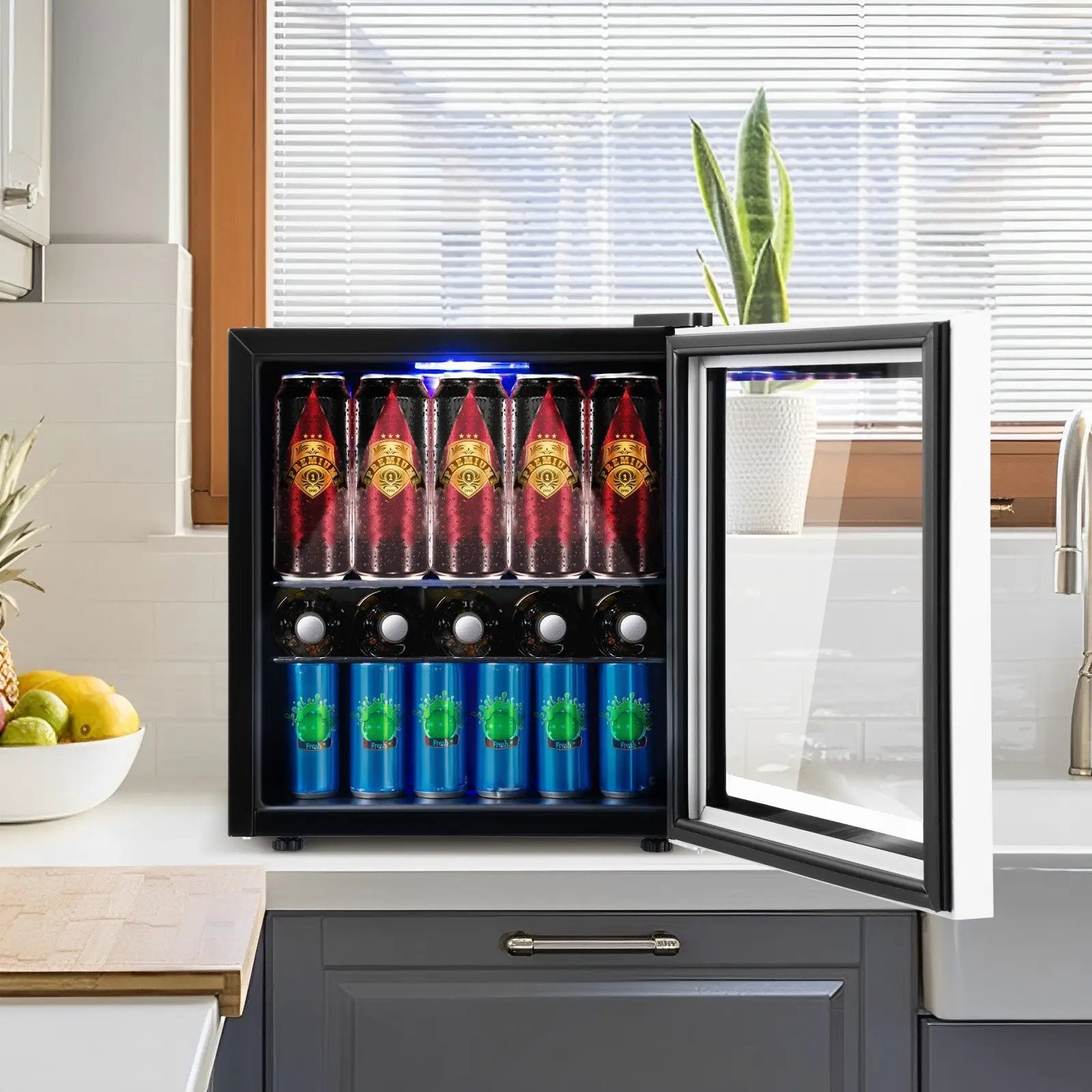60 Can Beverage Mini Refrigerator with Glass Door by DirectDeals
