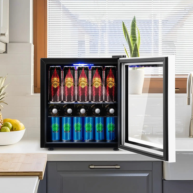 60 Can Beverage Mini Refrigerator with Glass Door by DirectDeals
