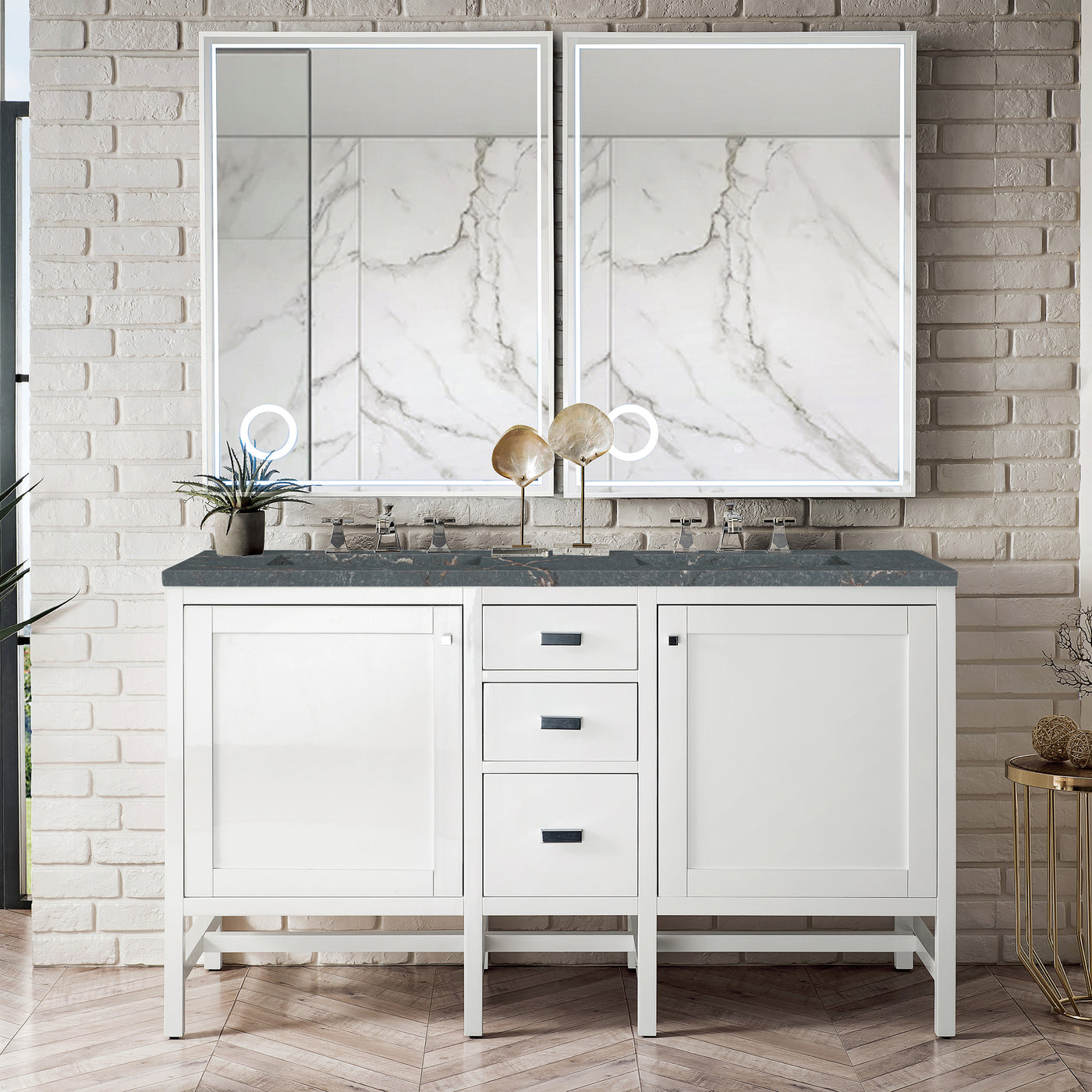 James Martin Addison 60" Double Bathroom Vanity, Glossy White, view 15