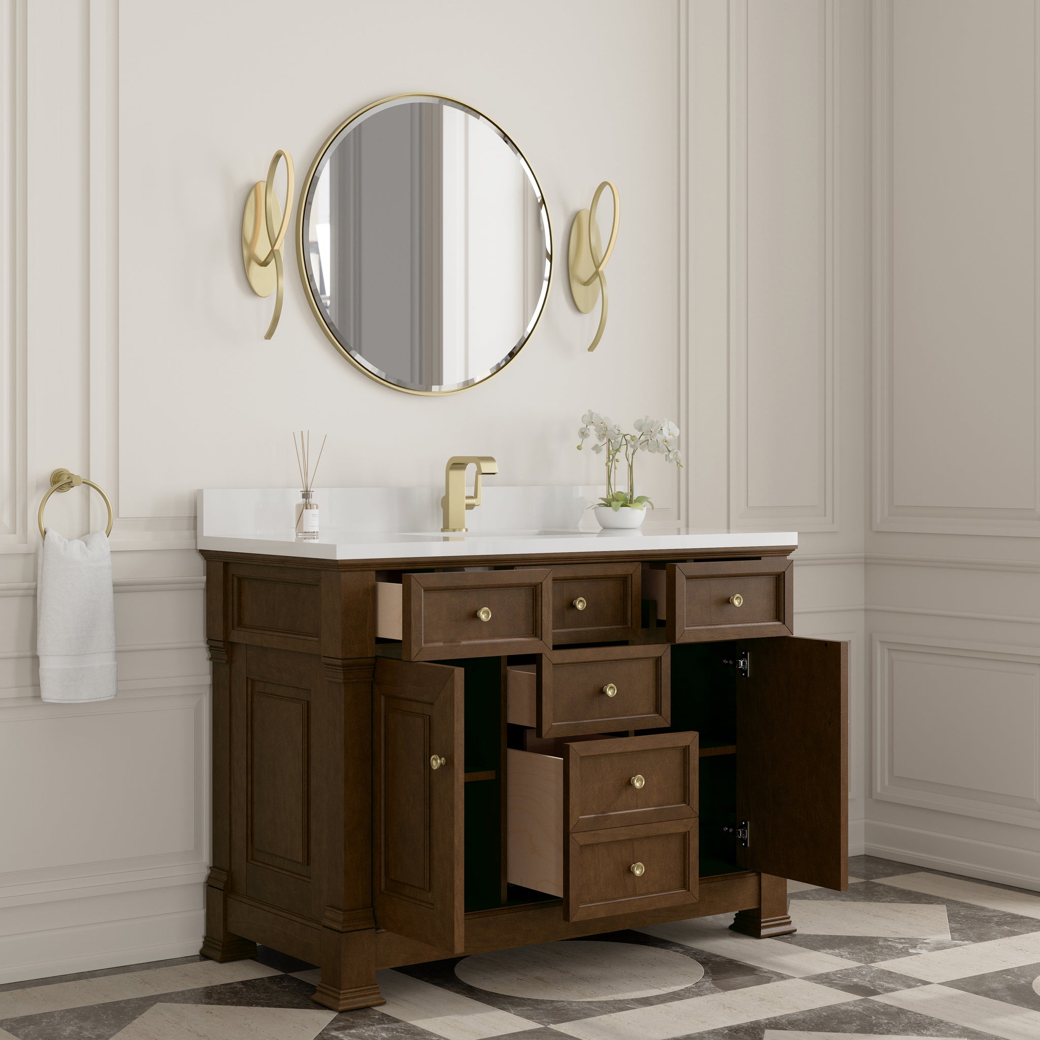 James Martin Brookfield 48" Single Bathroom Vanity, Honey Oak, view 38