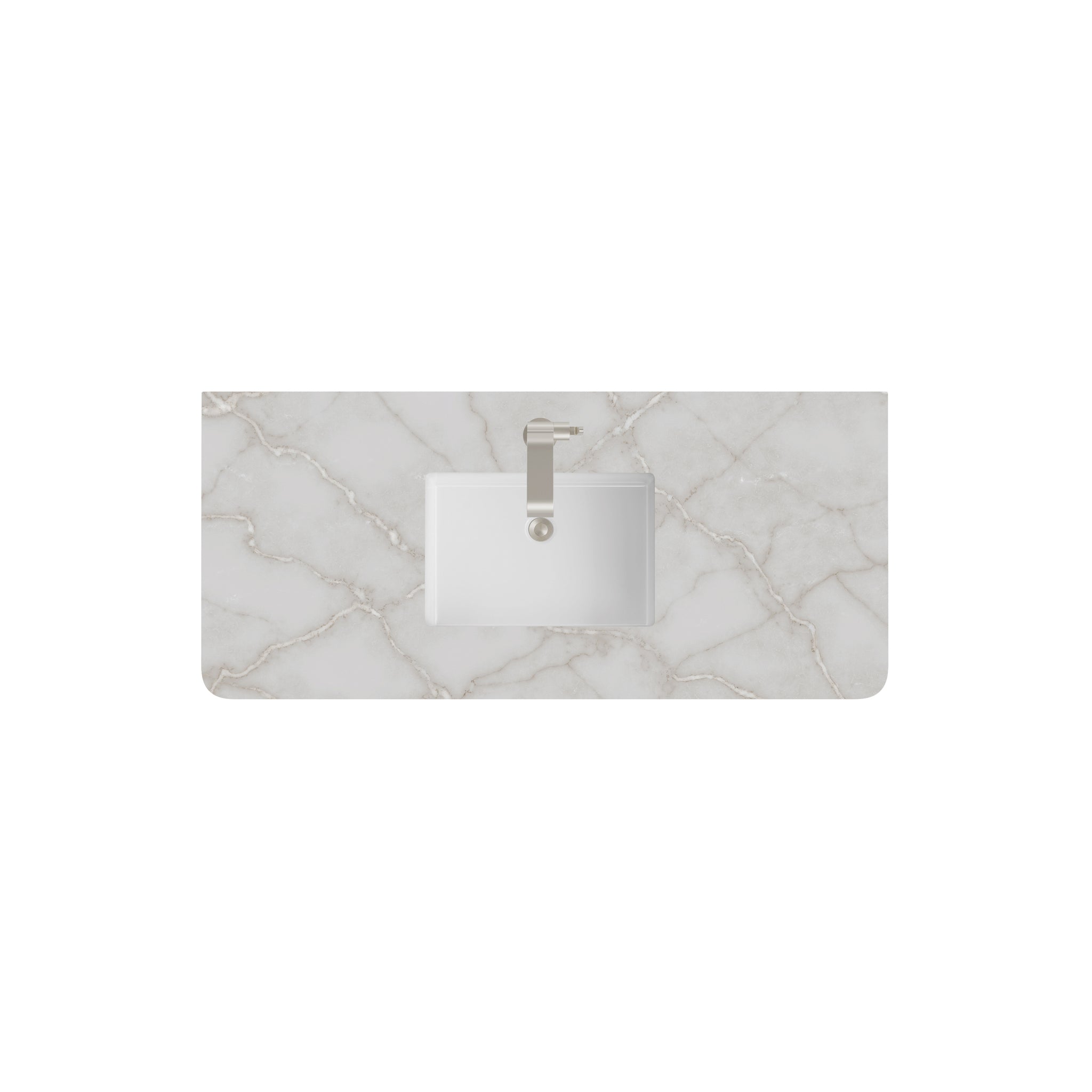 James Martin 48" Single Vanity Top with Victorian Silver (Radius Cut) countertop