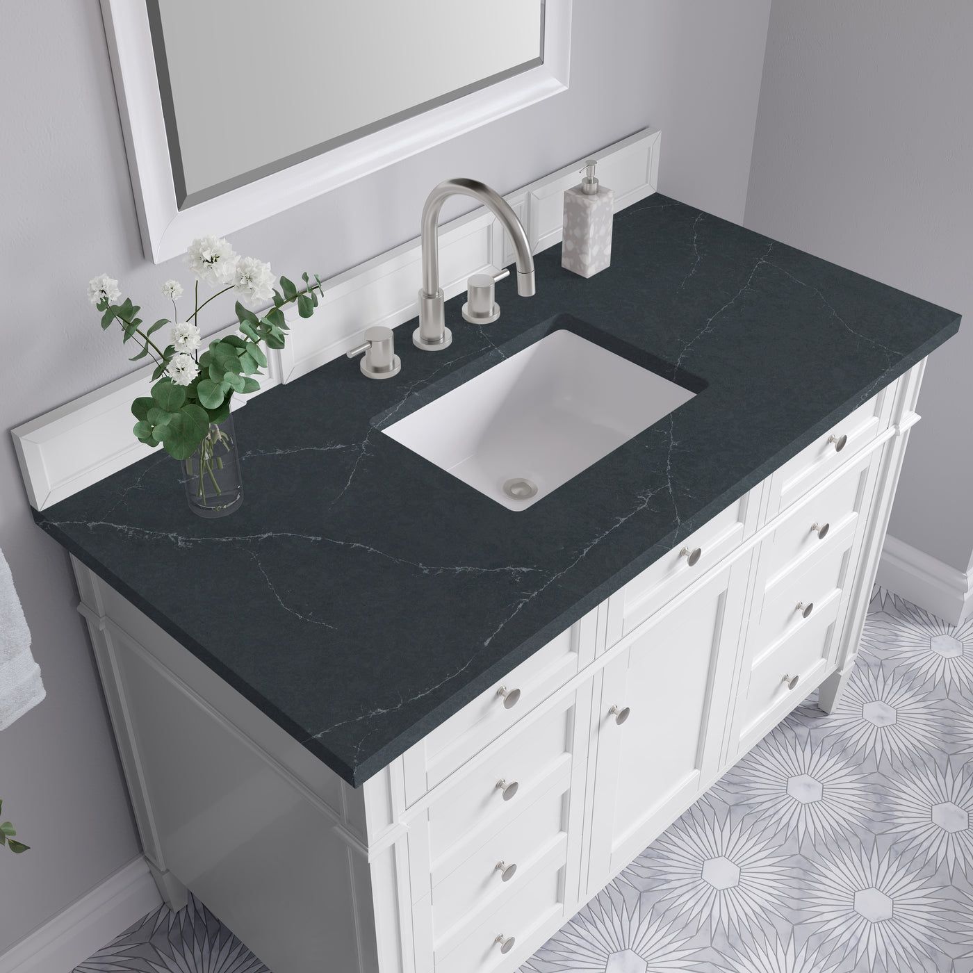 James Martin Brittany 48" Single Bathroom Vanity, Bright White, view 36