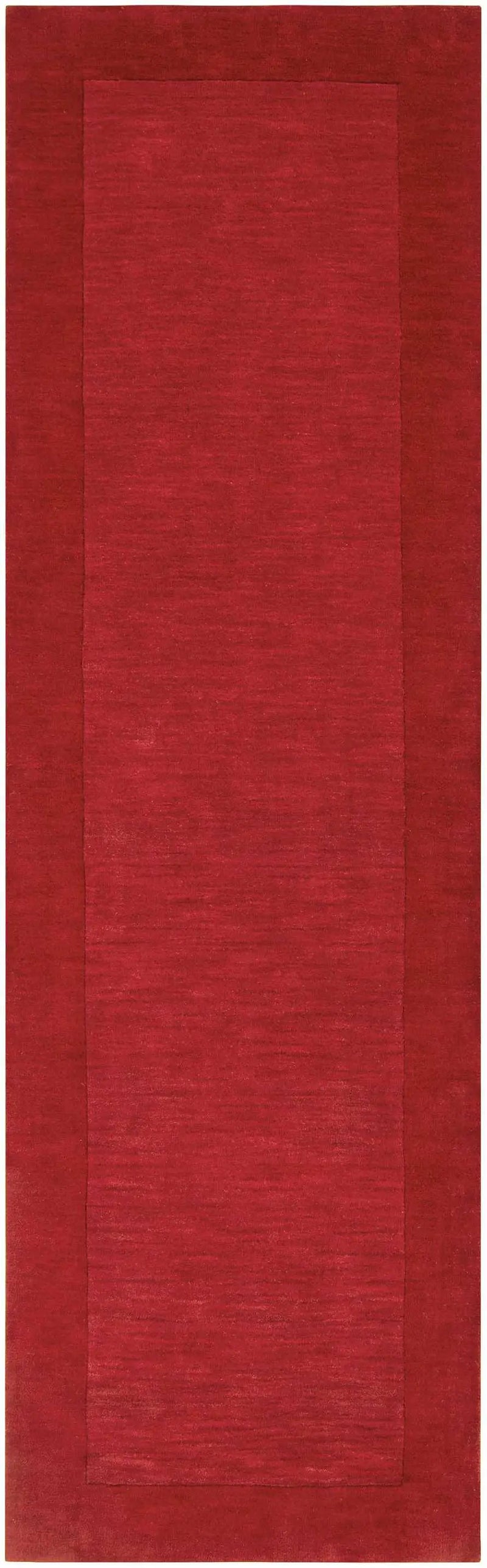 Bordered Solid Red Wool Rug by Boutique Rugs
