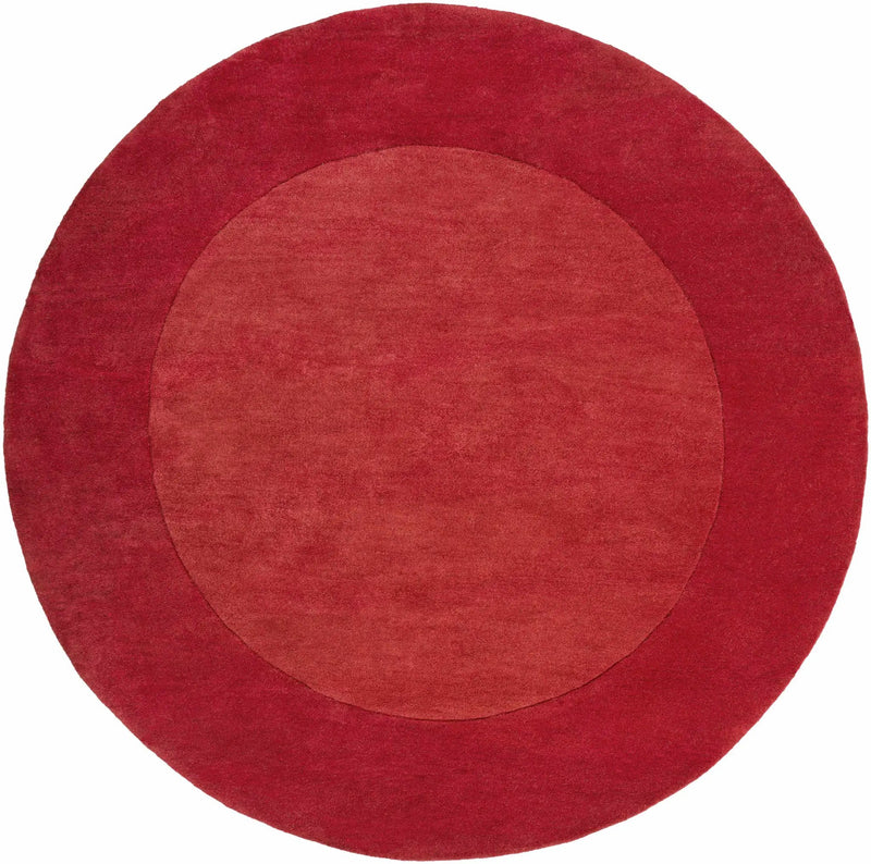 Bordered Solid Red Wool Rug by Boutique Rugs