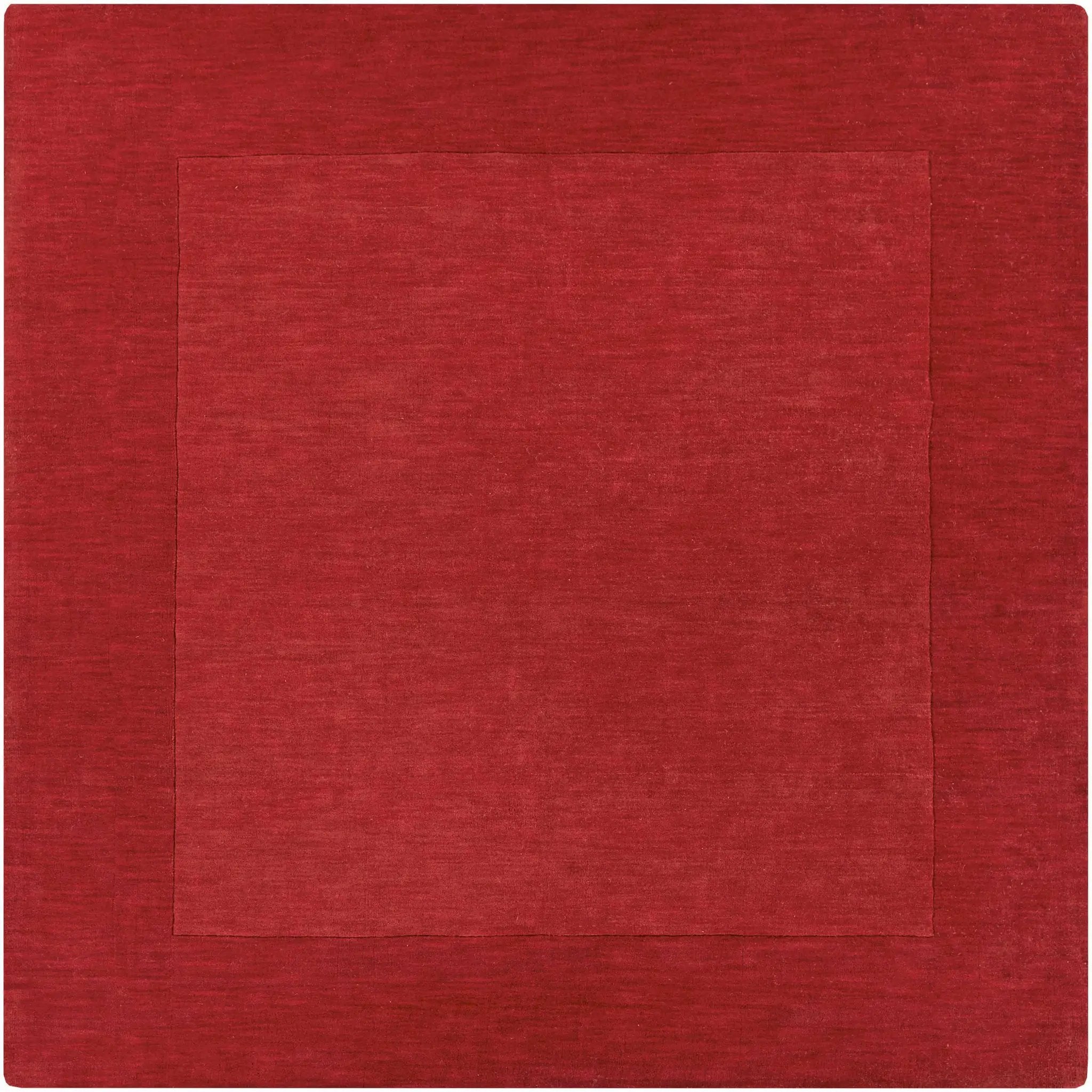Bordered Solid Red Wool Rug by Boutique Rugs