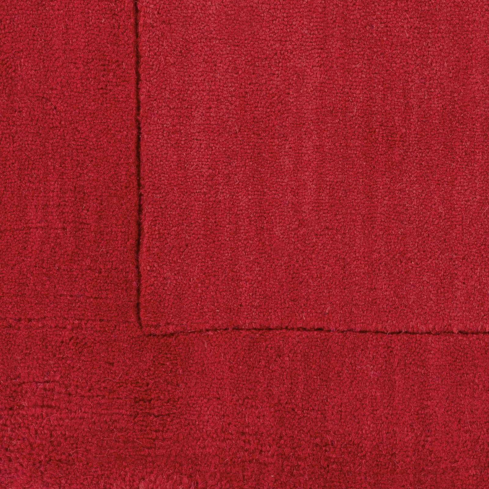 Bordered Solid Red Wool Rug by Boutique Rugs