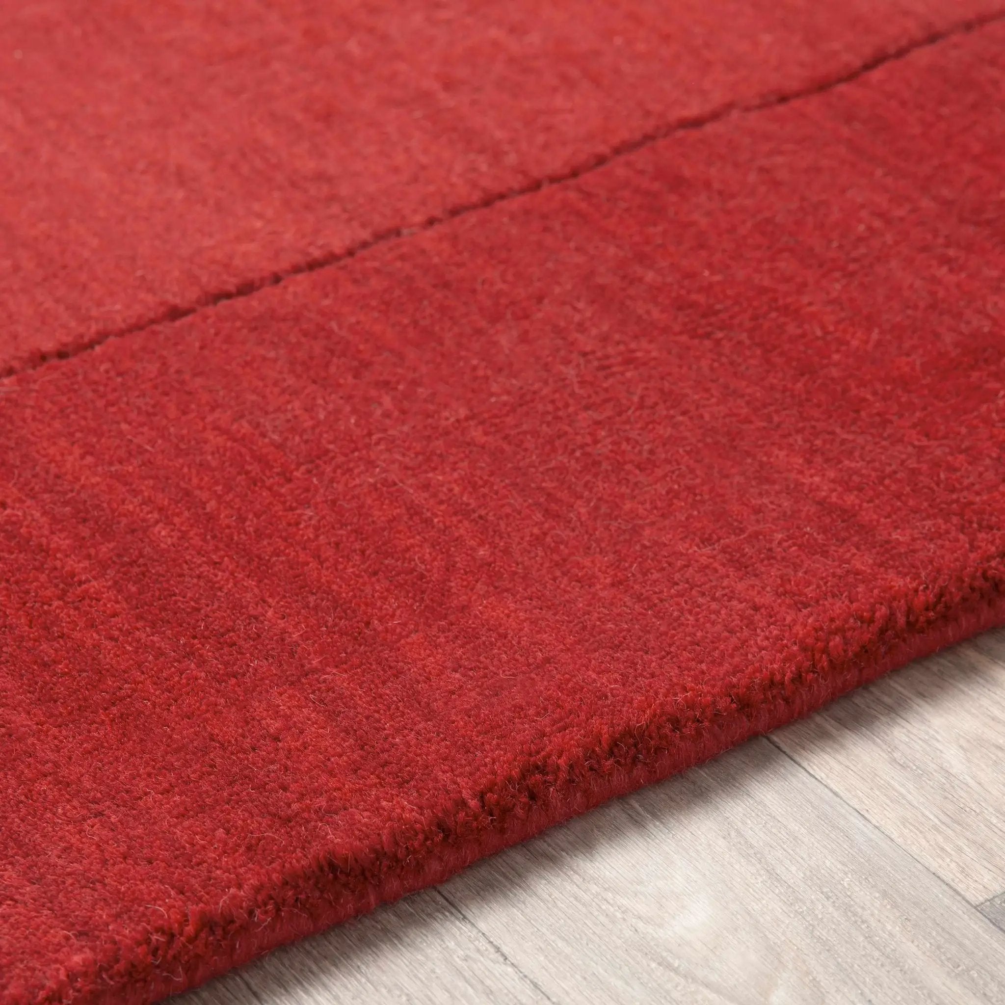 Bordered Solid Red Wool Rug by Boutique Rugs