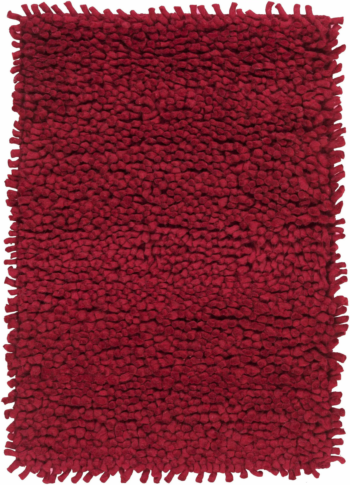 Frederika Solid Dark Red Wool Shag Rug - Clearance, photo 5 of 8