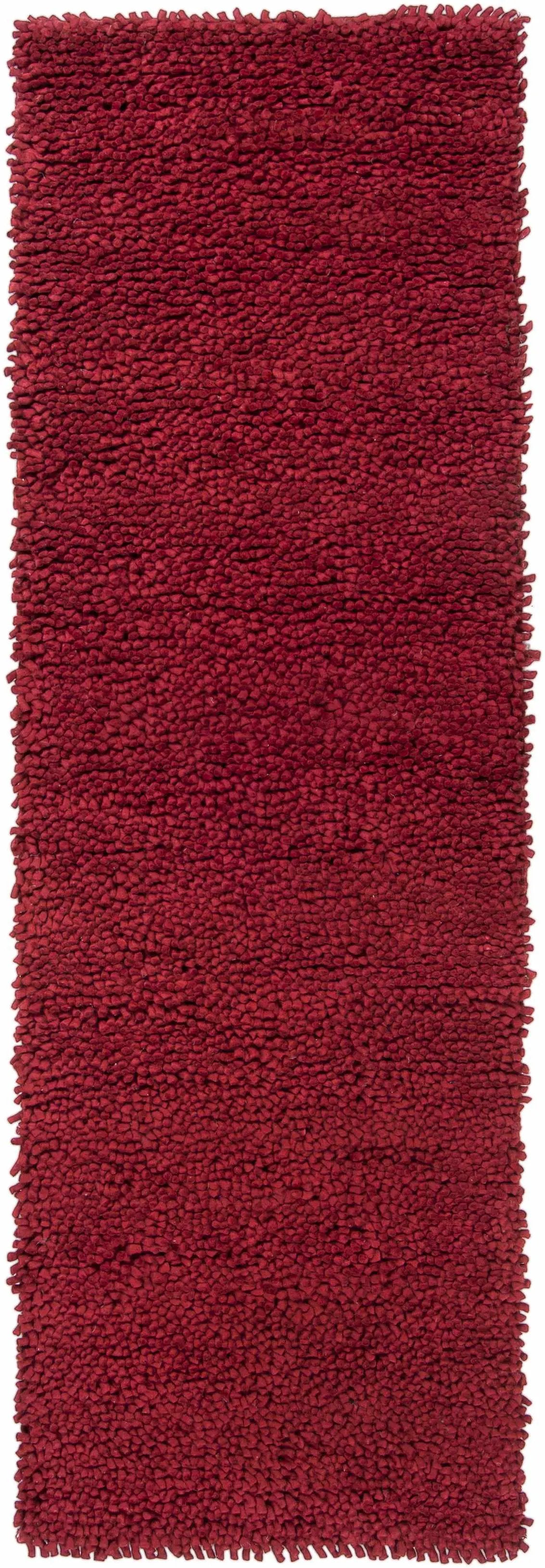 Frederika Solid Dark Red Wool Shag Rug - Clearance, photo 6 of 8