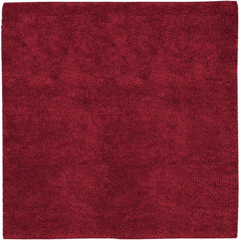 Frederika Solid Dark Red Wool Shag Rug - Clearance by Boutique Rugs