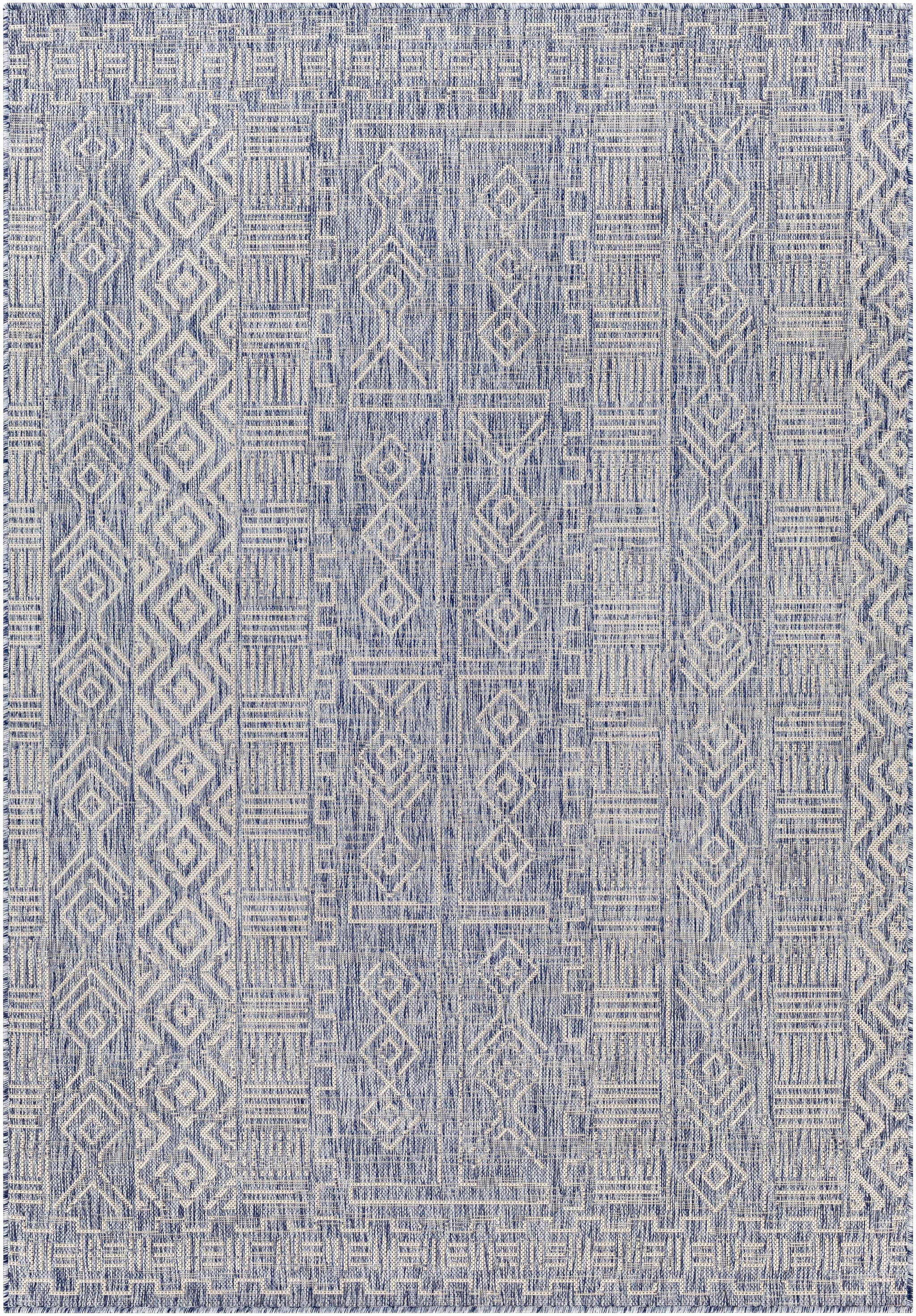 Epson Blue Indoor & Outdoor Rug - Clearance by Boutique Rugs