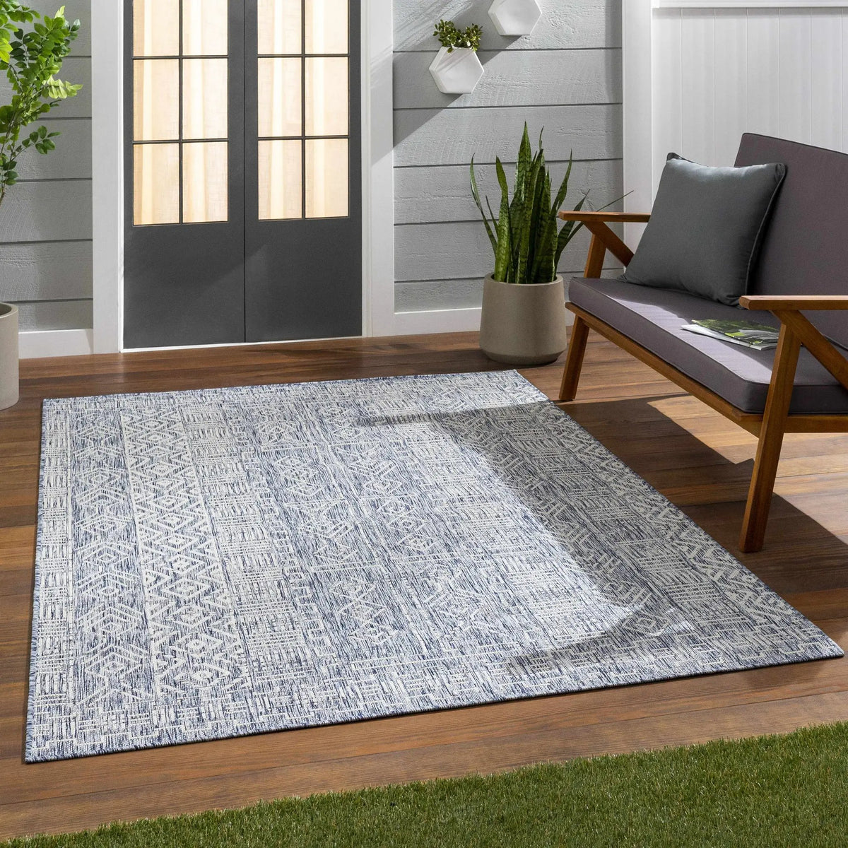 Epson Blue Indoor & Outdoor Rug - Clearance, installed in a room 3