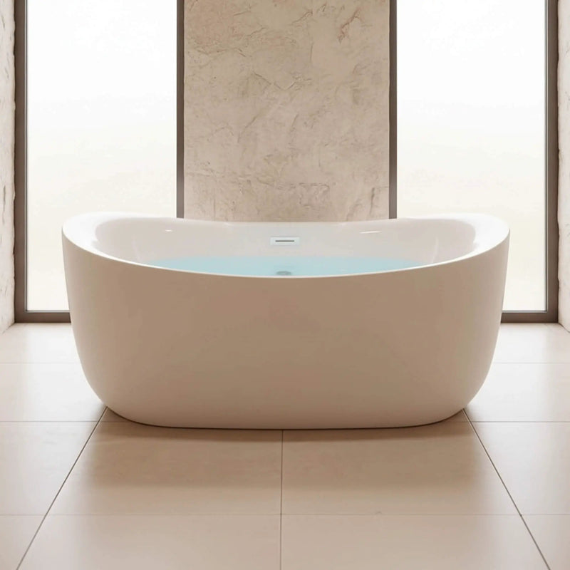 Nuvia Verano Freestanding Whirlpool Air Bubble LED Massage Bathtub (SAK47639) by SAKSBY WHOLESALE