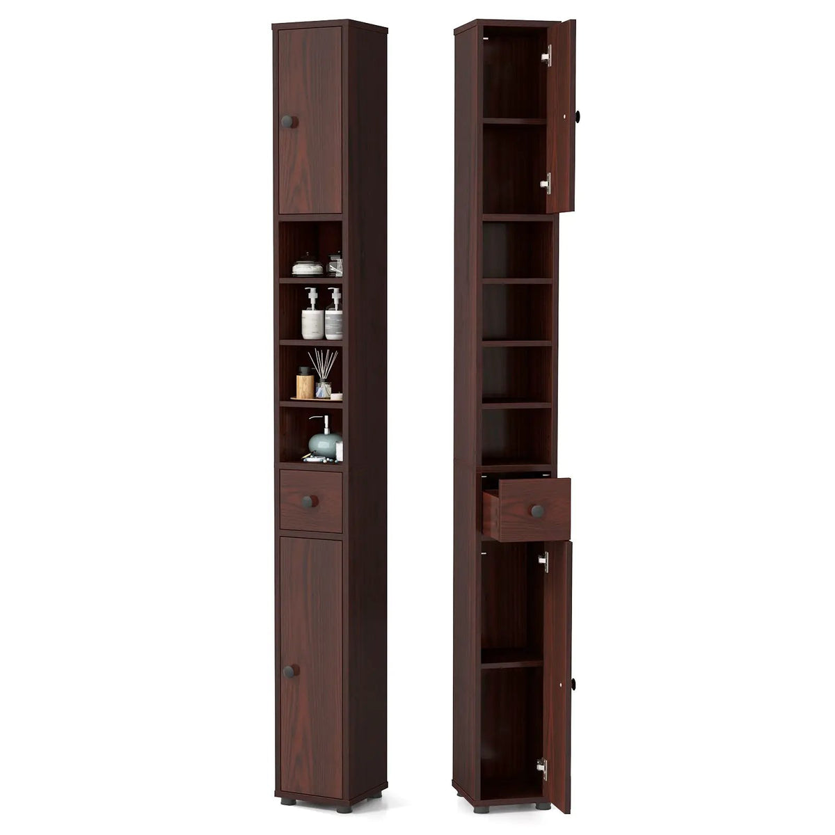 Freestanding Slim Bathroom Cabinet with Drawer and Adjustable Shelves, photo 6 of 12