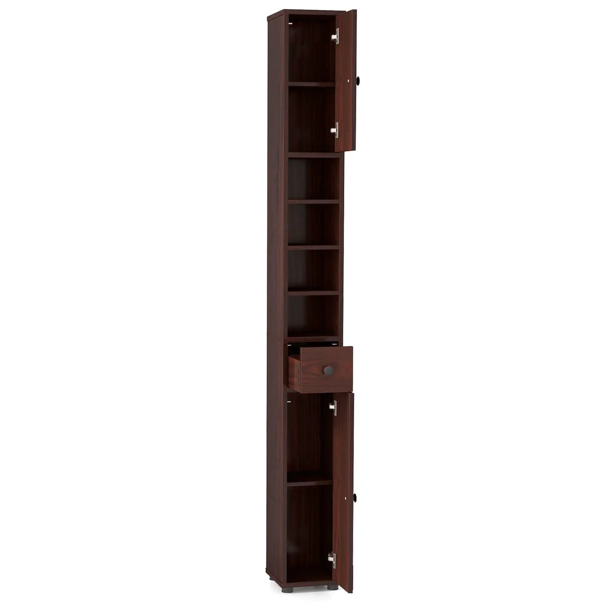 Freestanding Slim Bathroom Cabinet with Drawer and Adjustable Shelves, photo 3 of 12