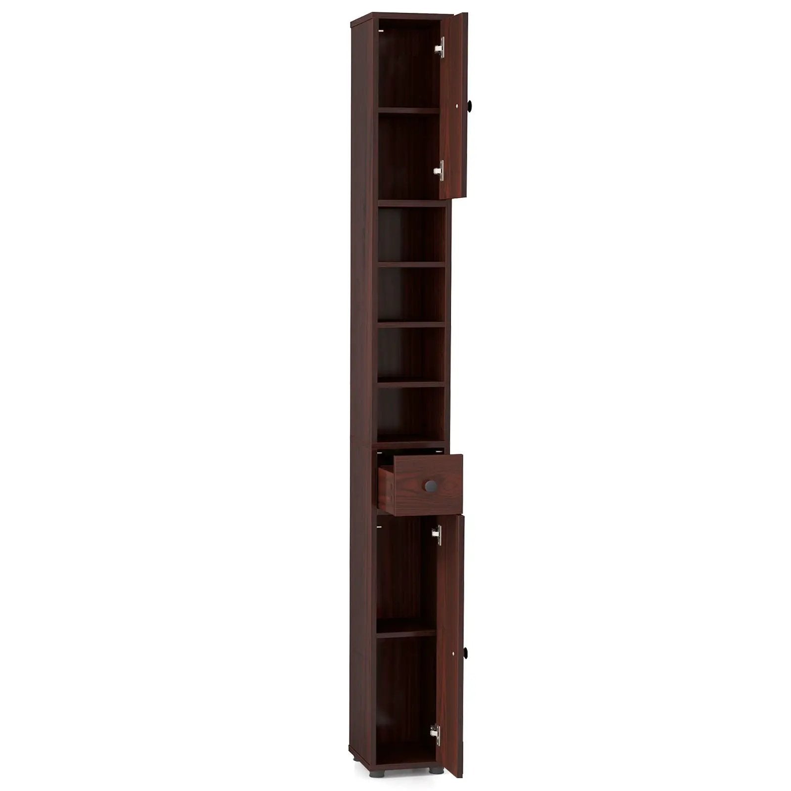 Freestanding Slim Bathroom Cabinet with Drawer and Adjustable Shelves by DirectDeals