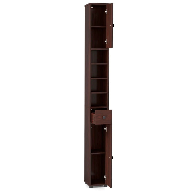Freestanding Slim Bathroom Cabinet with Drawer and Adjustable Shelves by DirectDeals