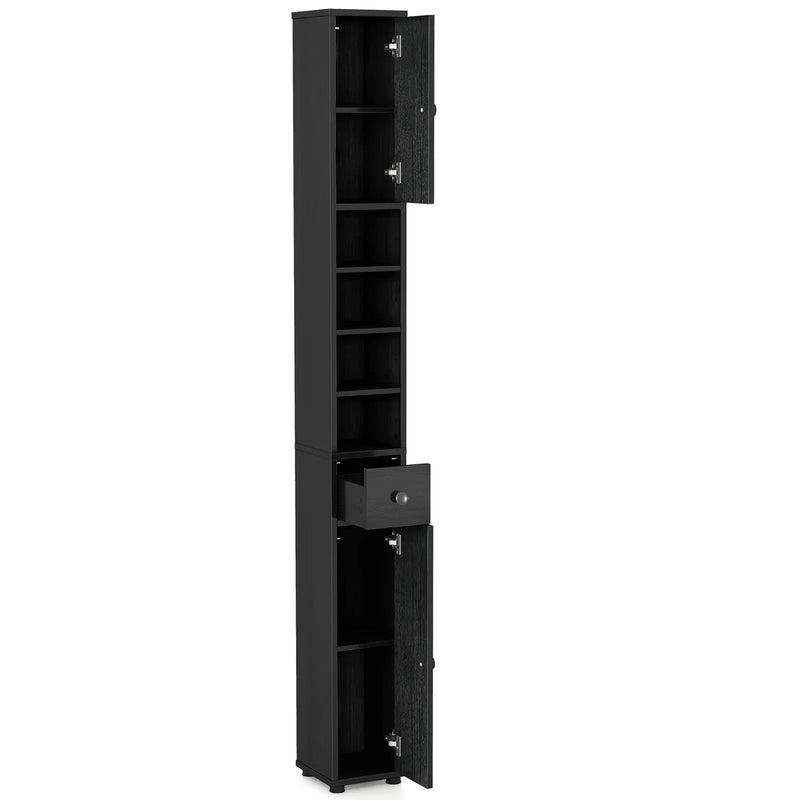 Freestanding Slim Bathroom Cabinet with Drawer and Adjustable Shelves by DirectDeals