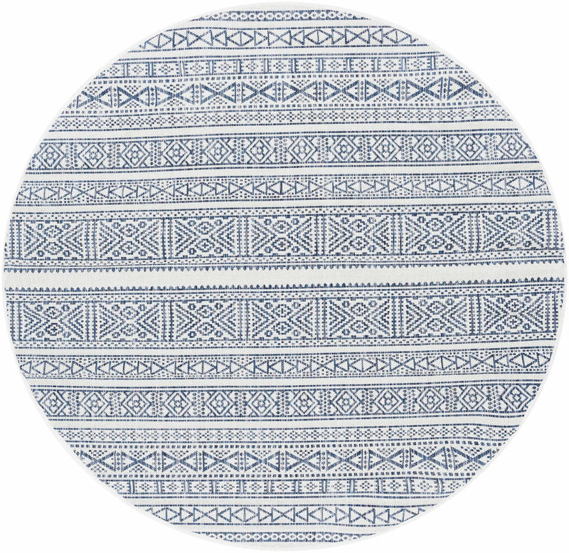 Freshwater White&Blue Outdoor Rug - Clearance by Boutique Rugs