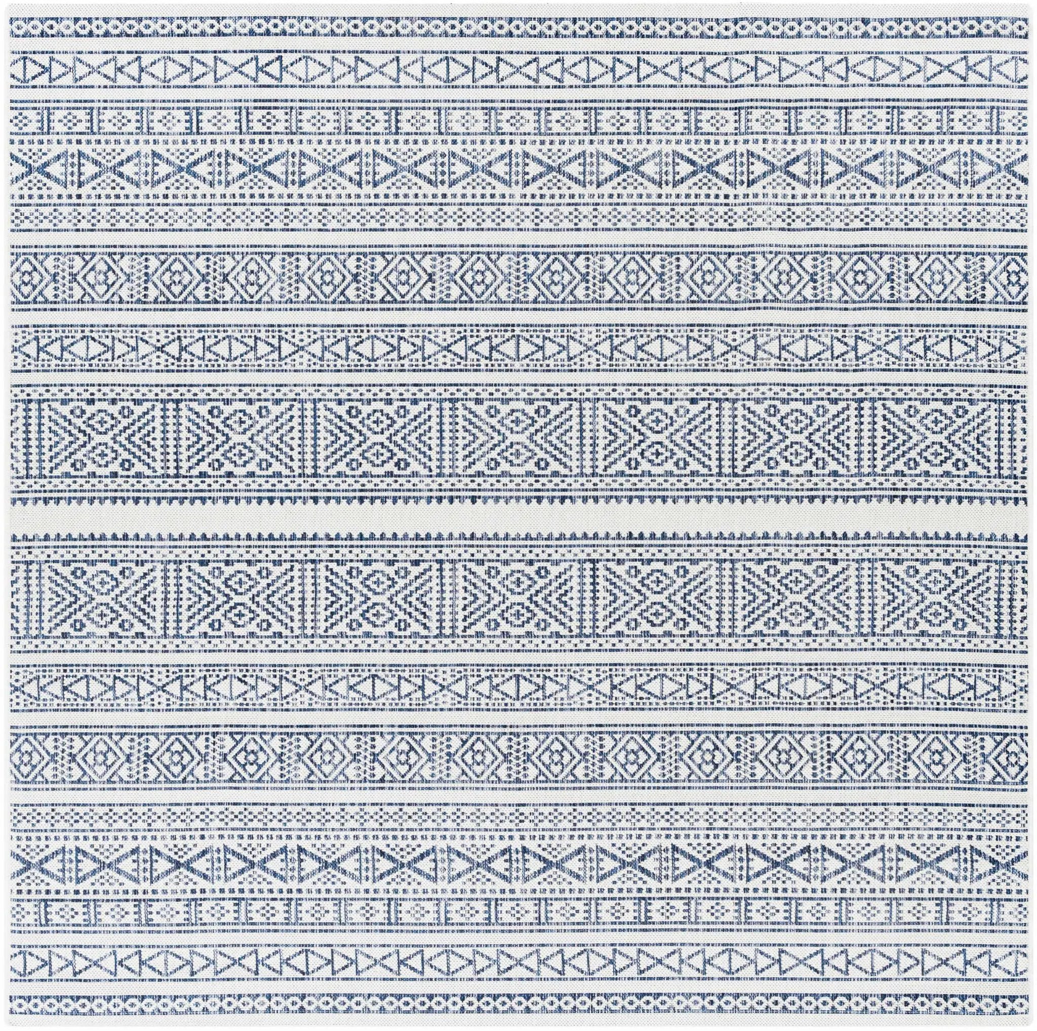 Freshwater White&Blue Outdoor Rug - Clearance by Boutique Rugs