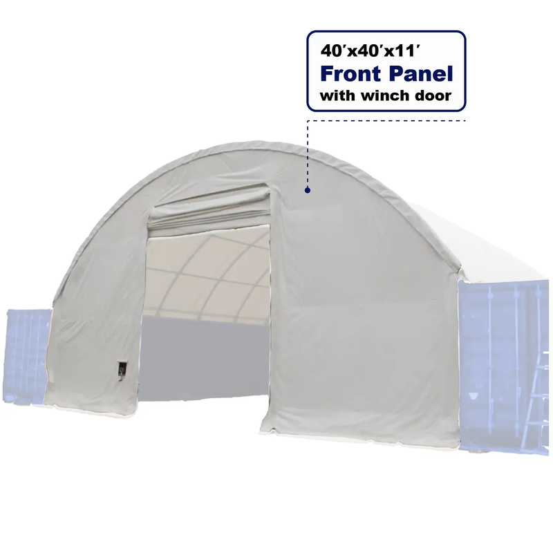 Front cover with Winch door for Shipping Container Canopy Shelter 40'x40'x11' by Chery Industrial