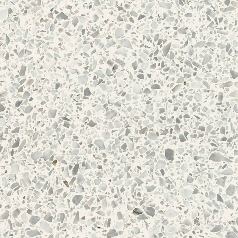 Frontier20 Diamond White Coping & Stair Tread Terrazzo Look Porcelain Moldings 12x24 by landmarkceramics