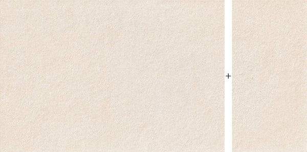 Frontier20 Indiana Buff Select Mix + Limestone Look Porcelain Pavers 24x48