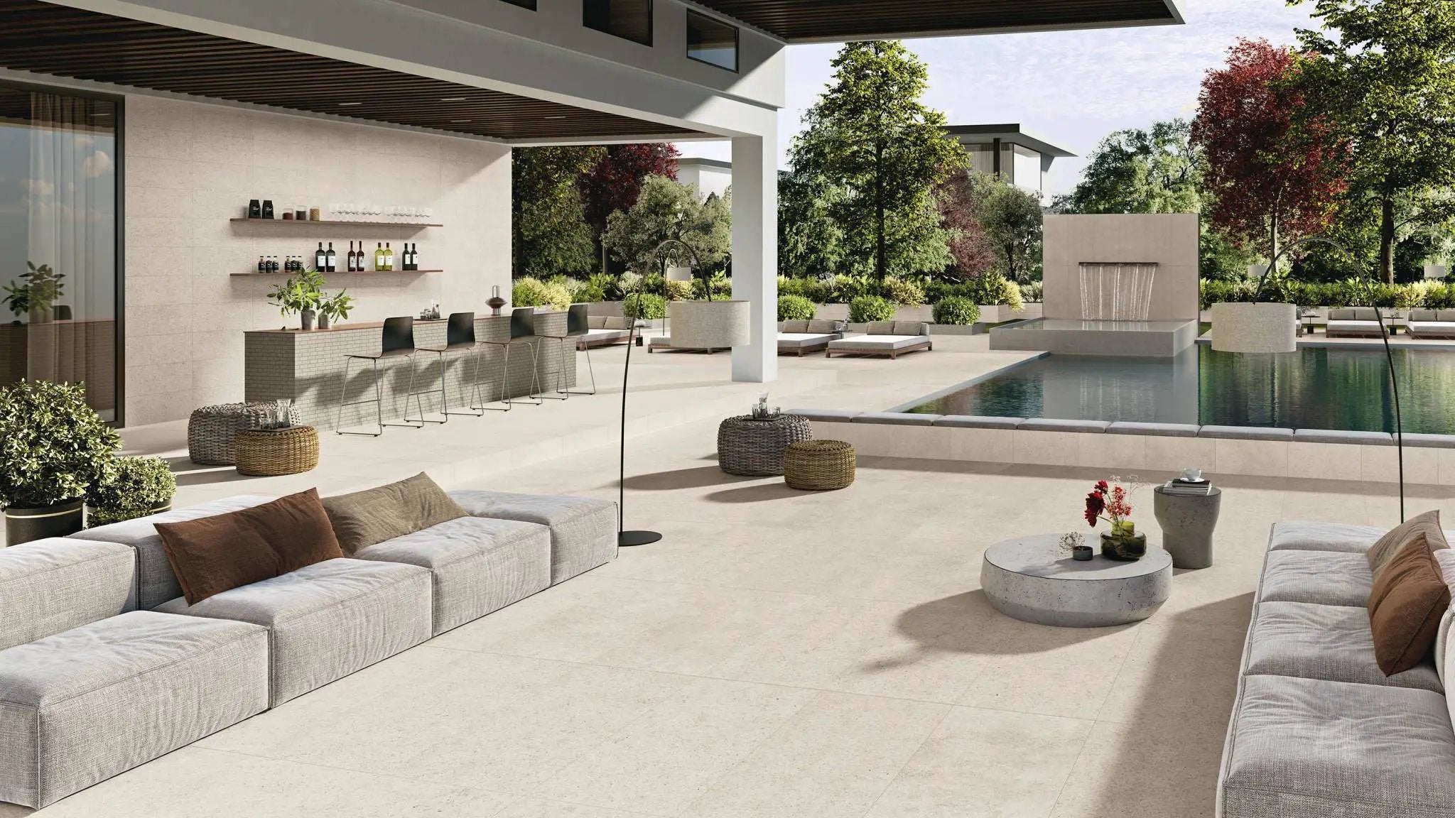 Frontier20 Limestone Froniter20 Look Porcelain Pavers 12x48 by landmarkceramics