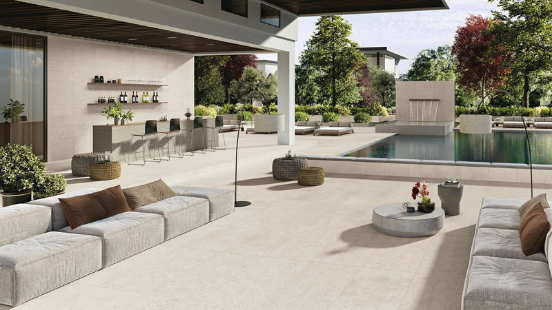 Frontier20 Limestone Froniter20 Look Porcelain Pavers 12x48 by landmarkceramics