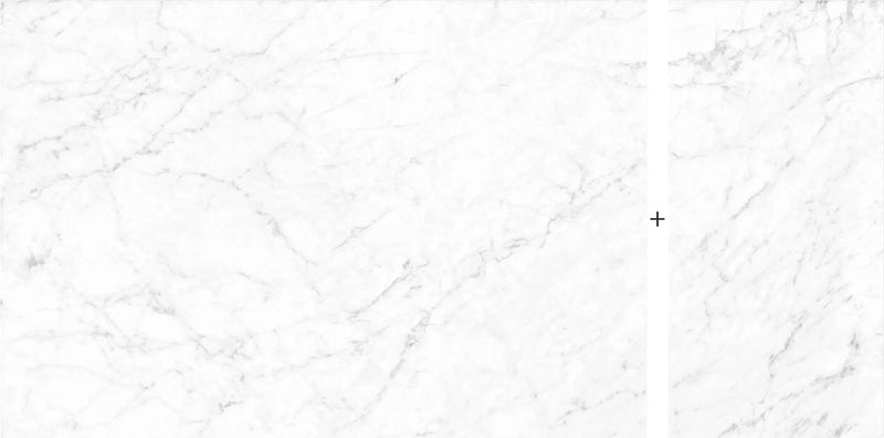 Frontier20 Michelangelo Extra White Mix + Marble Look Porcelain Pavers 24x48 by landmarkceramics