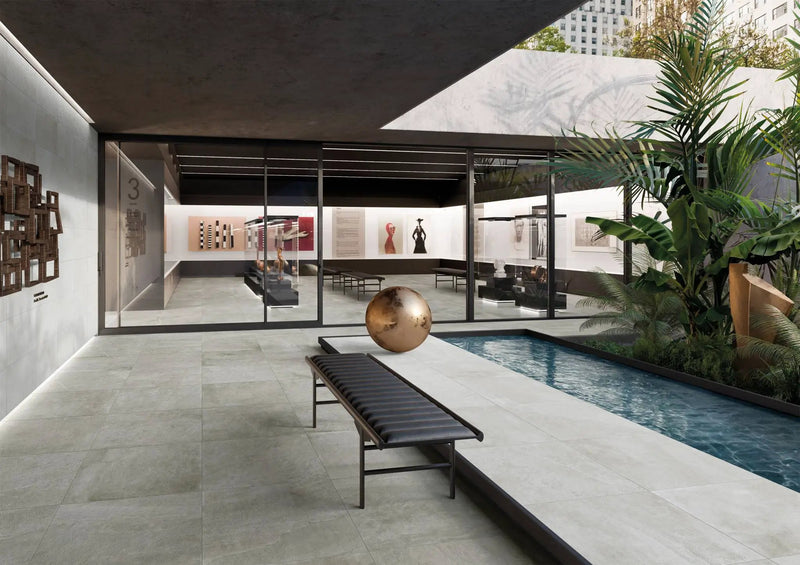 Frontier20 Modern Grey Stone Look Porcelain Pavers 24x24 by landmarkceramics
