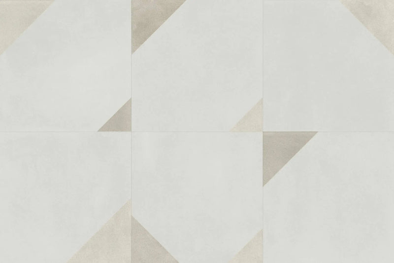 Frontier20 Patchwork White Double Mesh Deco Look Porcelain Moldings 24x24 by landmarkceramics