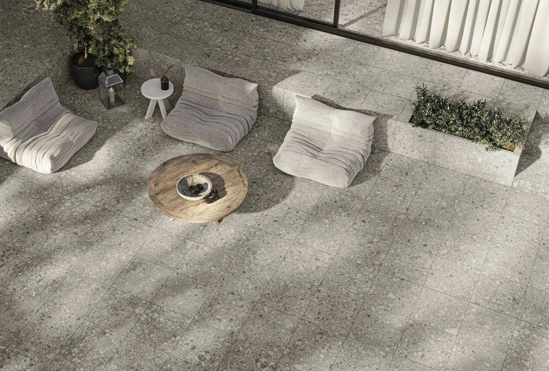 Frontier20 Pearl Limestone Look Porcelain Pavers 24x24 by landmarkceramics
