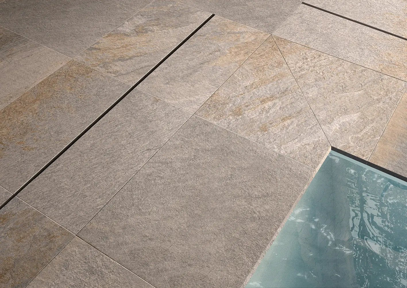 Frontier20 Silver Quartz Look Porcelain Pavers 24x24 by landmarkceramics