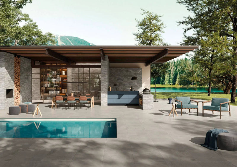 Frontier20 Thermal Bluestone Blue Select Look Porcelain Pavers 24x24 by landmarkceramics