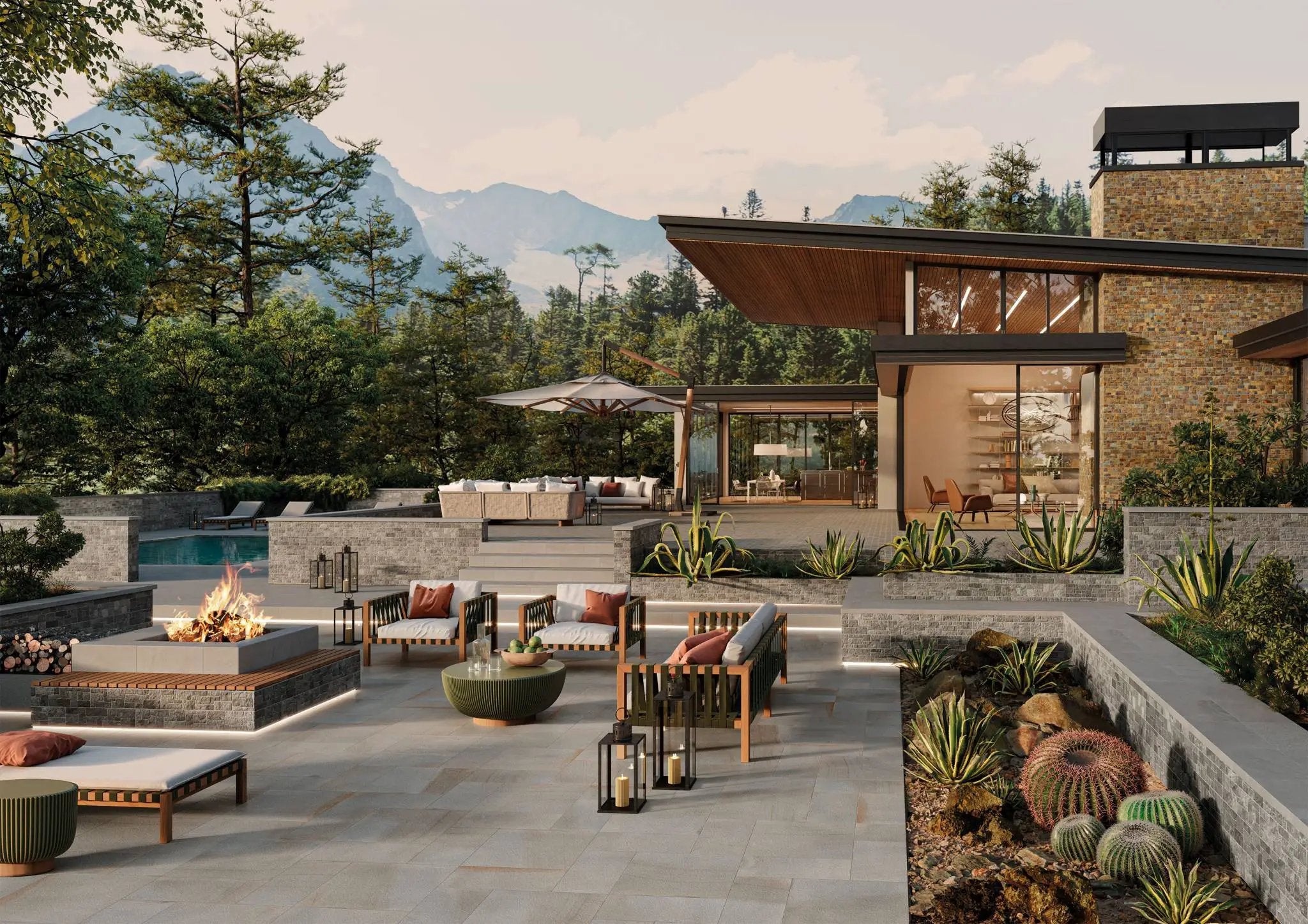 Frontier20 Thermal Bluestone Full Color Look Porcelain Pavers 24x24 by landmarkceramics