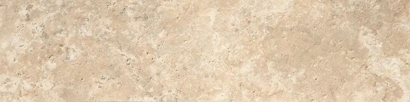 Frontier20 Travertine Cross Cut Cream Coping & Stair Tread Corner Right Bullnose Look Porcelain Moldings 12x48 by landmarkceramics