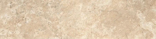 Frontier20 Travertine Cross Cut Cream Coping & Stair Tread Corner Left Bullnose Look Porcelain Moldings 12x48