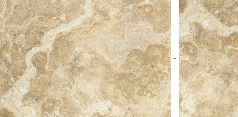 Frontier20 Travertine Cross Cut Cream Mix + Look Porcelain Pavers 24x48 by landmarkceramics