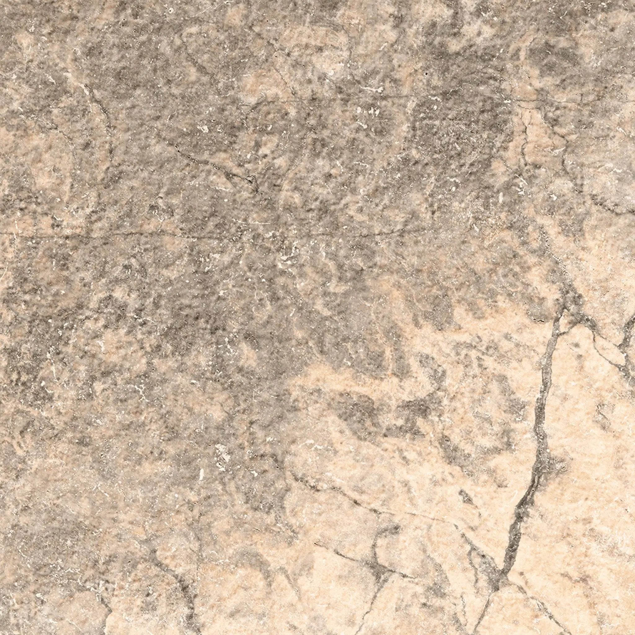 Frontier20 Travertine Cross Cut Silver Look Porcelain Pavers 12x12 by landmarkceramics