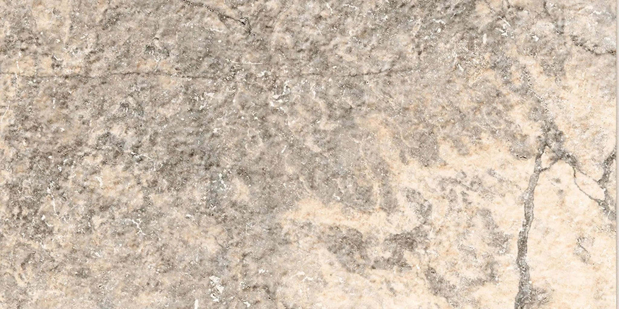 Frontier20 Travertine Cross Cut Silver Look Porcelain Pavers 24x48 by landmarkceramics
