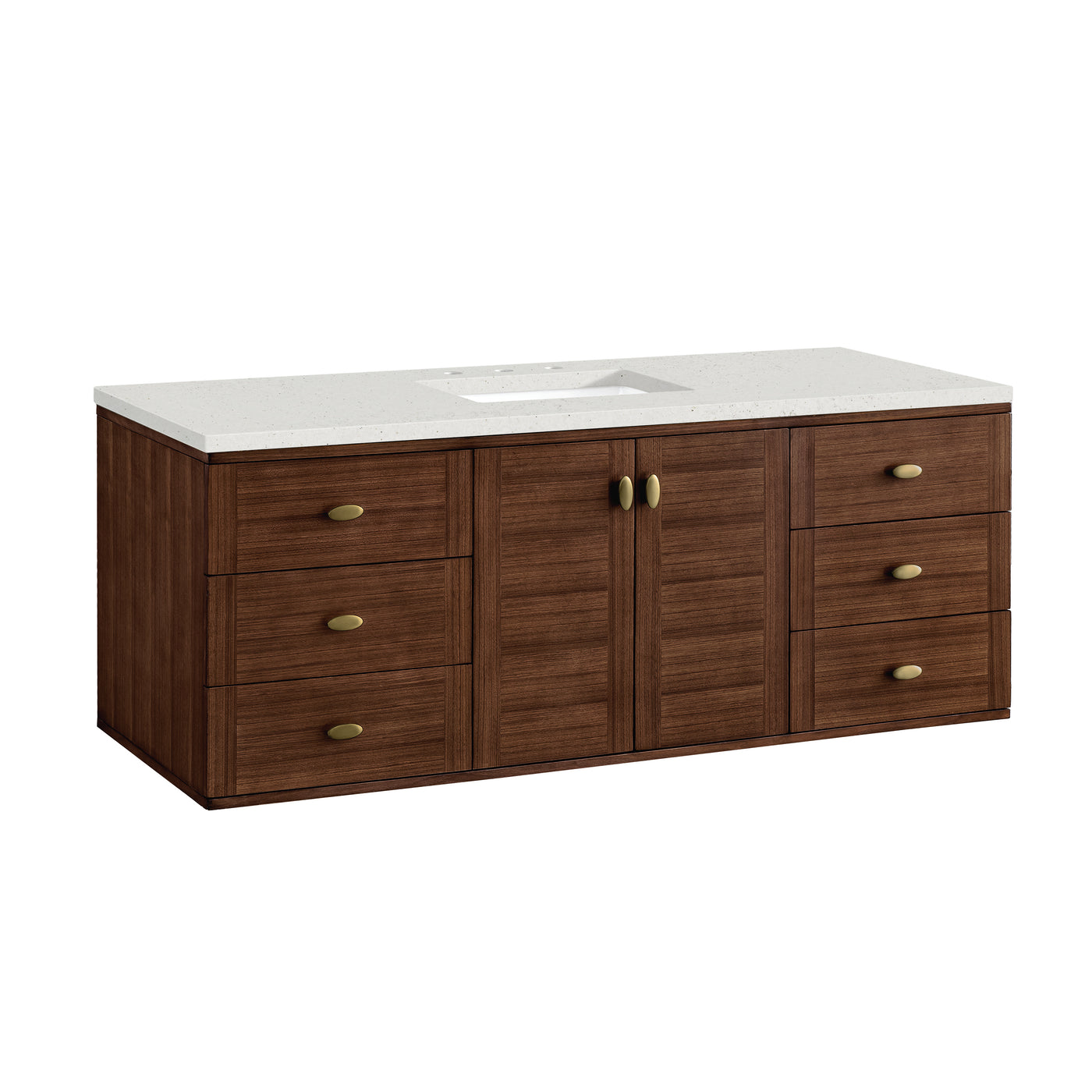 James Martin Amberly 60" Dual Mount Single Bathroom Vanity, Mid-Century Walnut, view 39